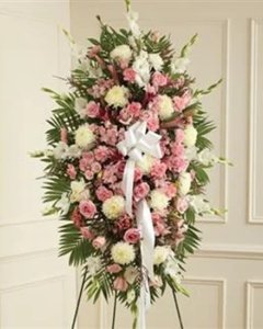 Pink & White Sympathy Standing Spray